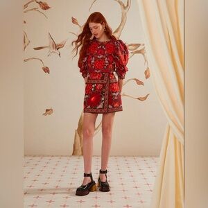FARM Rio Red Floral Mini Dress